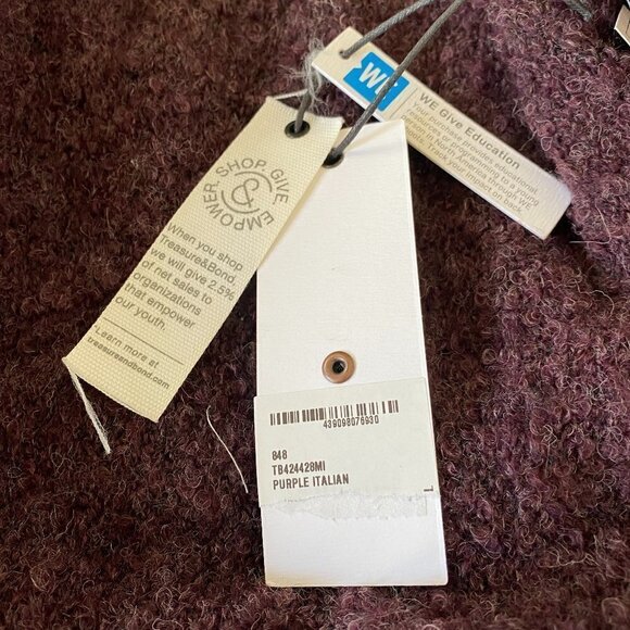 TREASURE Bond Cardigan New BNWT Cozy Dark Purple - Picture 10 of 13